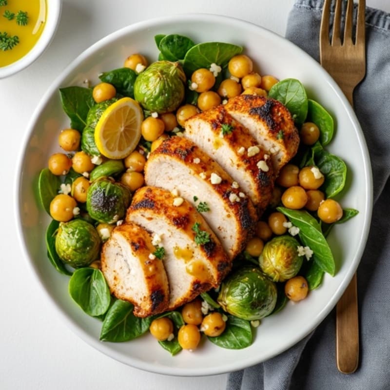 Crispy Roasted Brussels Sprout Salad with Lemon-Herb Vinaigrette