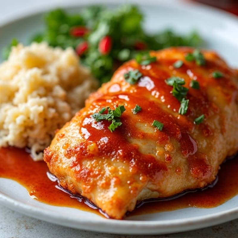 Crispy Baked Ginger-Garlic Chicken with Sweet Chili Sauce