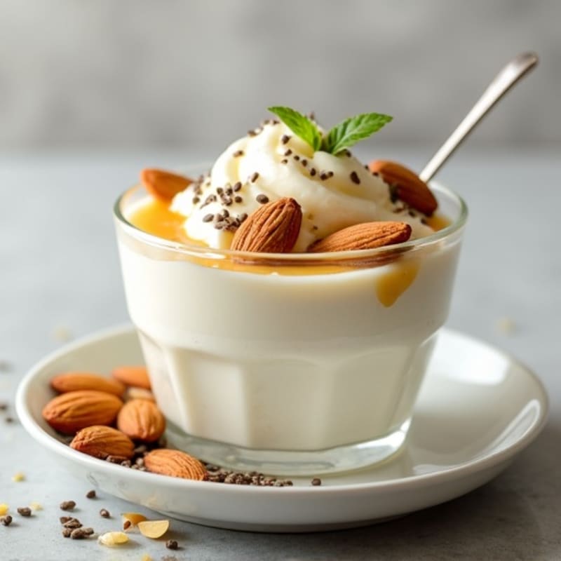 Silky Greek Yogurt Protein Pudding with Almonds