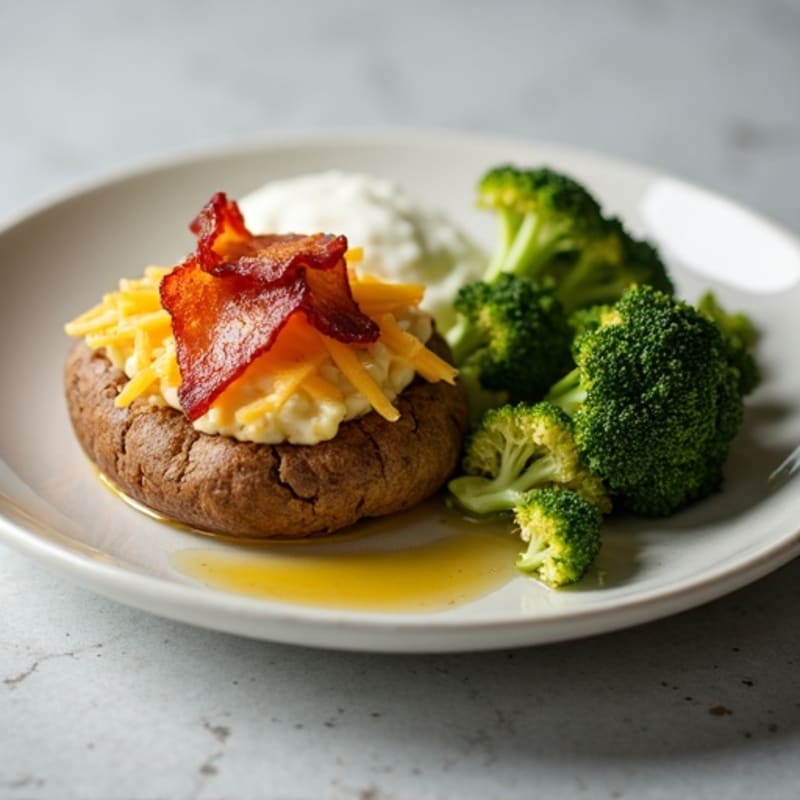 Loaded Baked Potatoes with Crispy Lean Bacon, Sharp Cheddar, and Roasted Broccoli