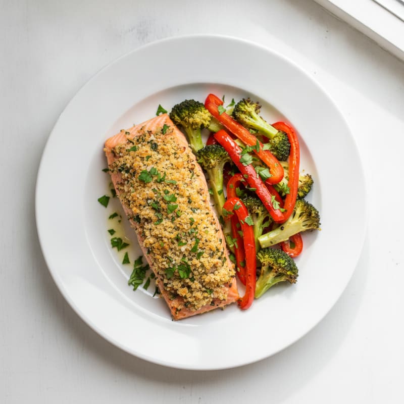 Herb-Crusted Salmon with Roasted Vegetables