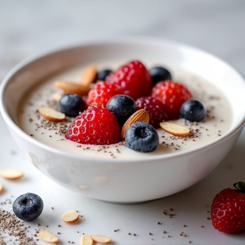 Silky Greek Yogurt Protein Pudding with Mixed Berries