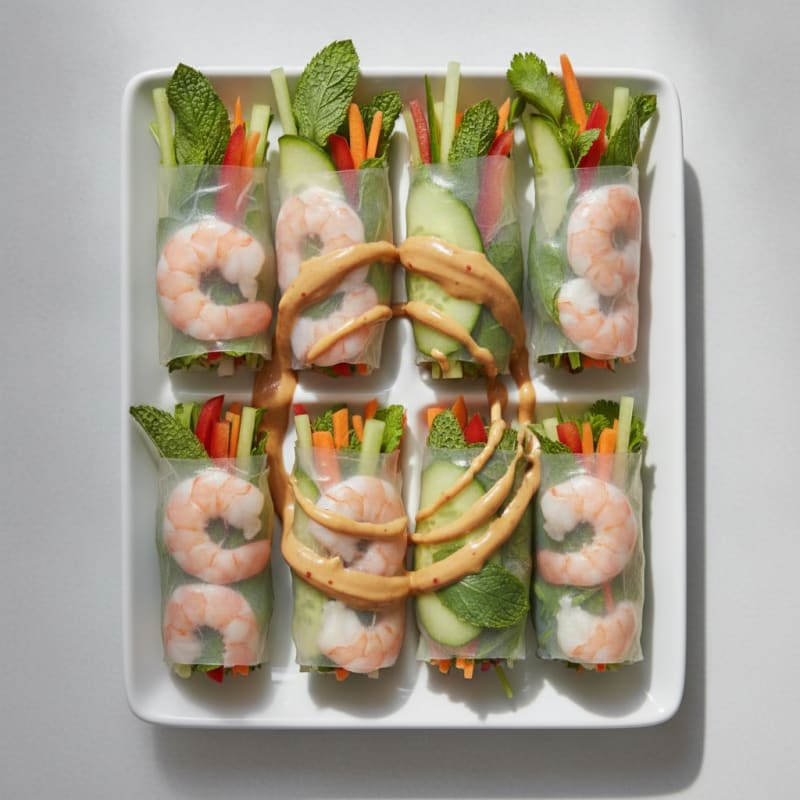 Fresh Shrimp and Vegetable Spring Rolls