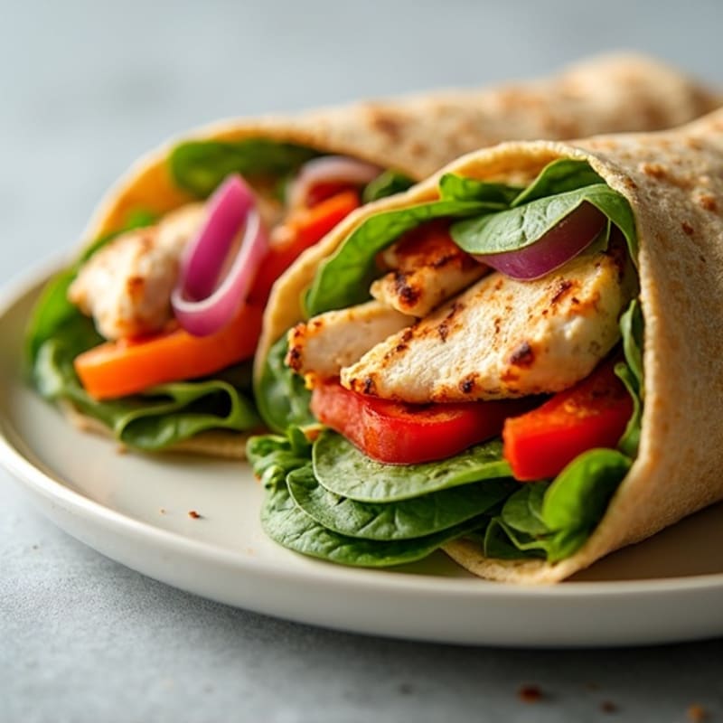 Grilled Chicken and Crunchy Veggie Wrap