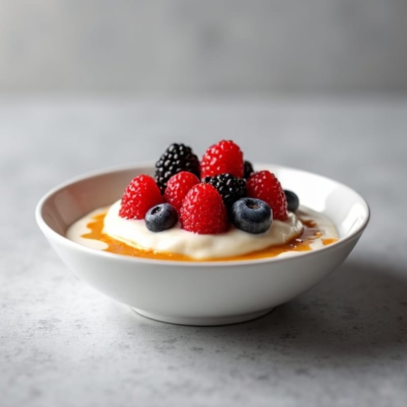 Creamy Greek Yogurt Protein Pudding with Mixed Berries