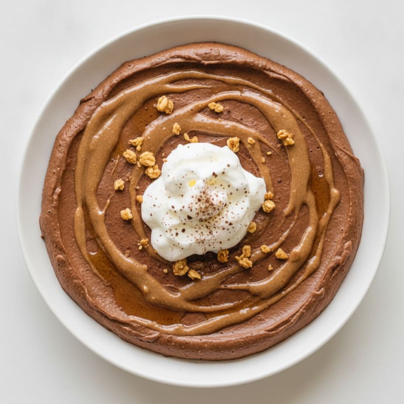 Silky Chocolate Protein Pudding with Almond Butter Swirl