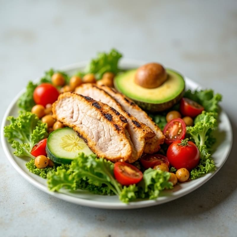Grilled Turkey Breast Salad with Chickpeas and Lemon Vinaigrette