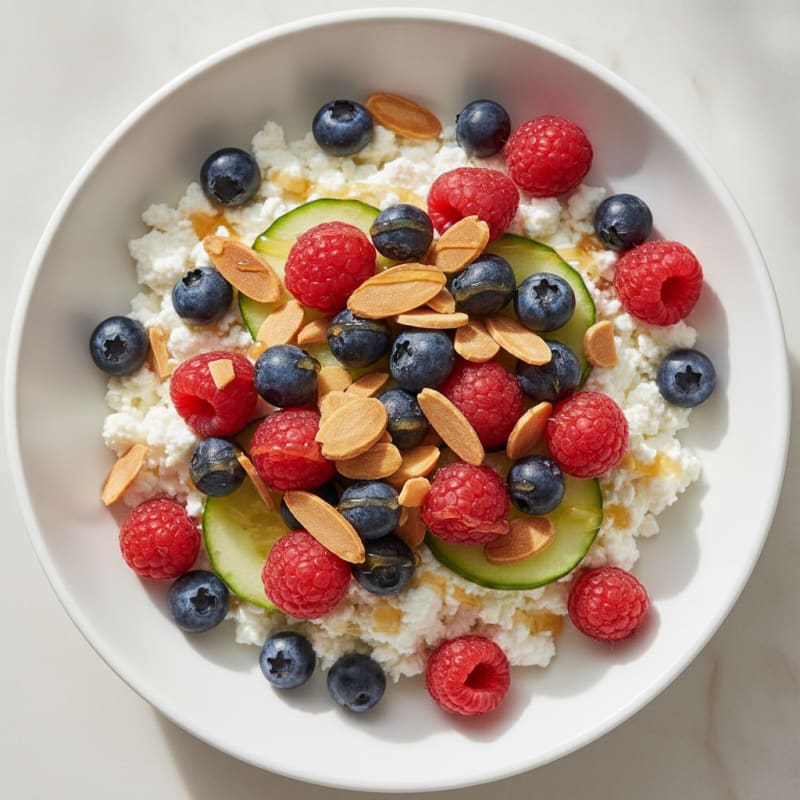 Cottage Cheese Berry Bowl with Toasted Almonds