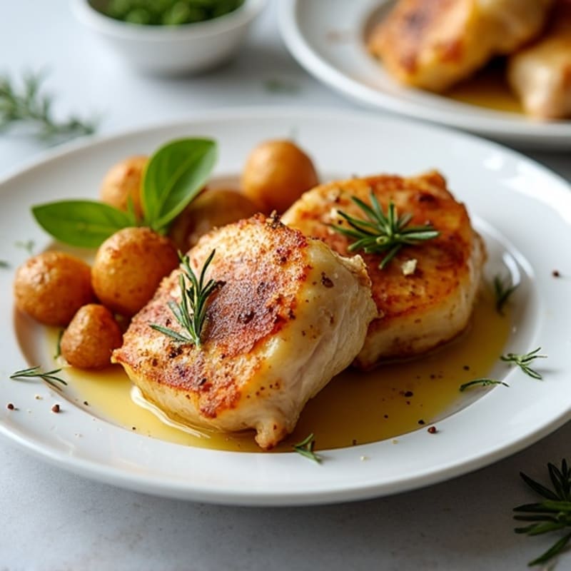 Herb-Roasted Chicken Thighs with Crispy Roasted Potatoes