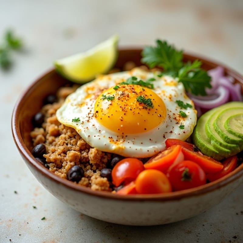 Lean Taco Bowl with Fluffy Egg White Scramble