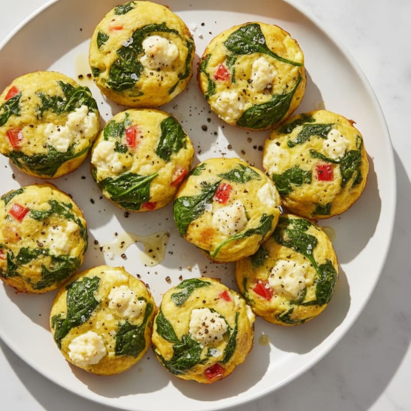 Baked Egg Bites with Spinach and Feta