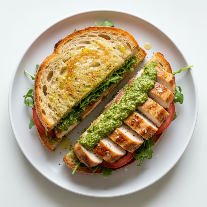 Crispy Pesto Chicken Sourdough Sandwich