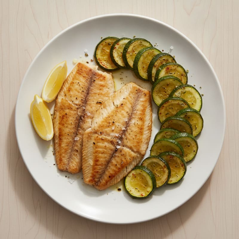 Pan-Seared Tilapia with Roasted Zucchini
