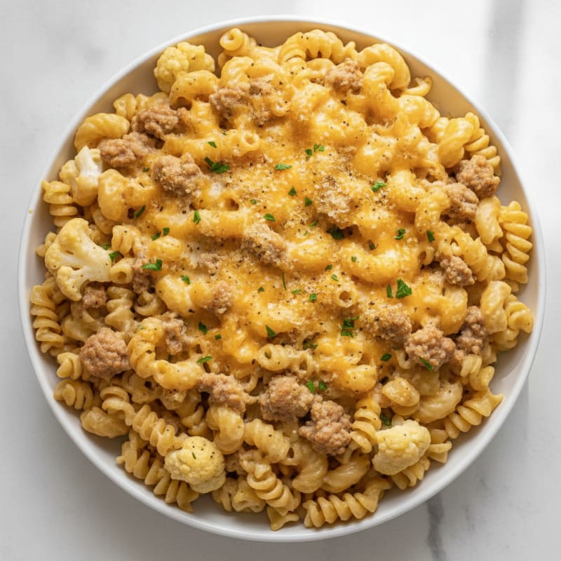 High-Protein Baked Macaroni and Cheese Casserole