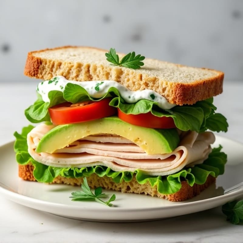 Protein-Packed Turkey Avocado Club with Fresh Herbs