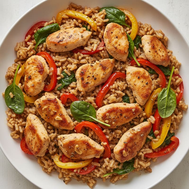 Savory Chicken and Brown Basmati Skillet