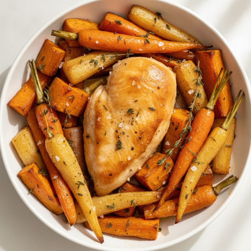 Baked Chicken and Roasted Root Vegetables
