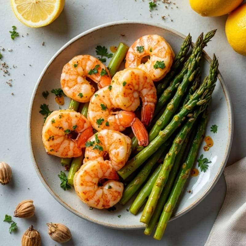 Sheet Pan Lemon Herb Shrimp with Roasted Asparagus