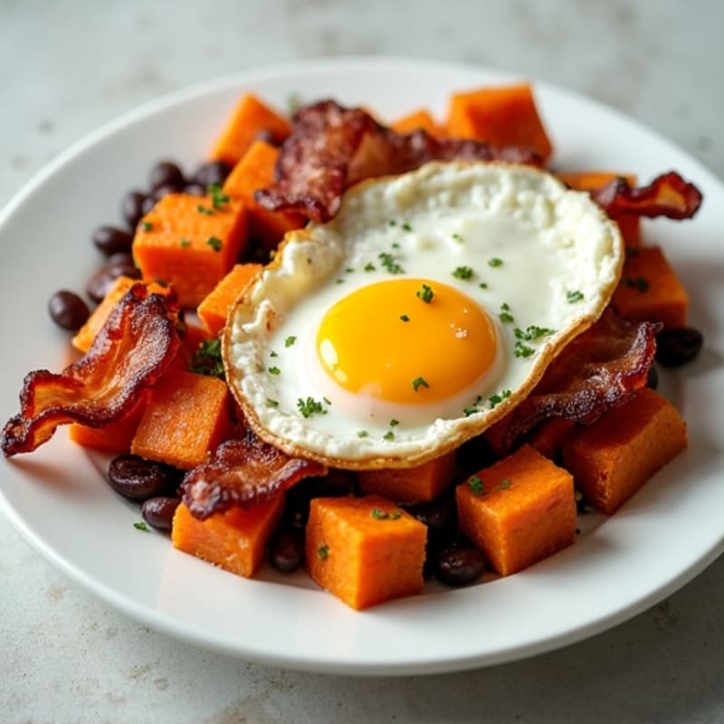 Crispy Turkey Bacon & Sweet Potato Hash