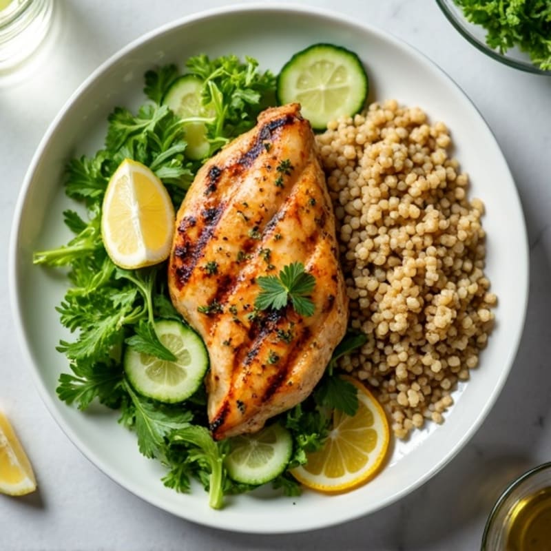 Lemon-Herb Grilled Chicken with Crispy Green Salad