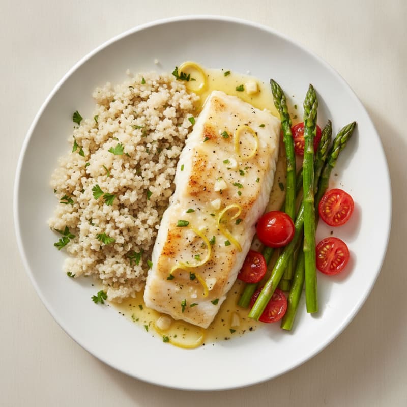 Baked White Fish with Lemon-Herb Sauce