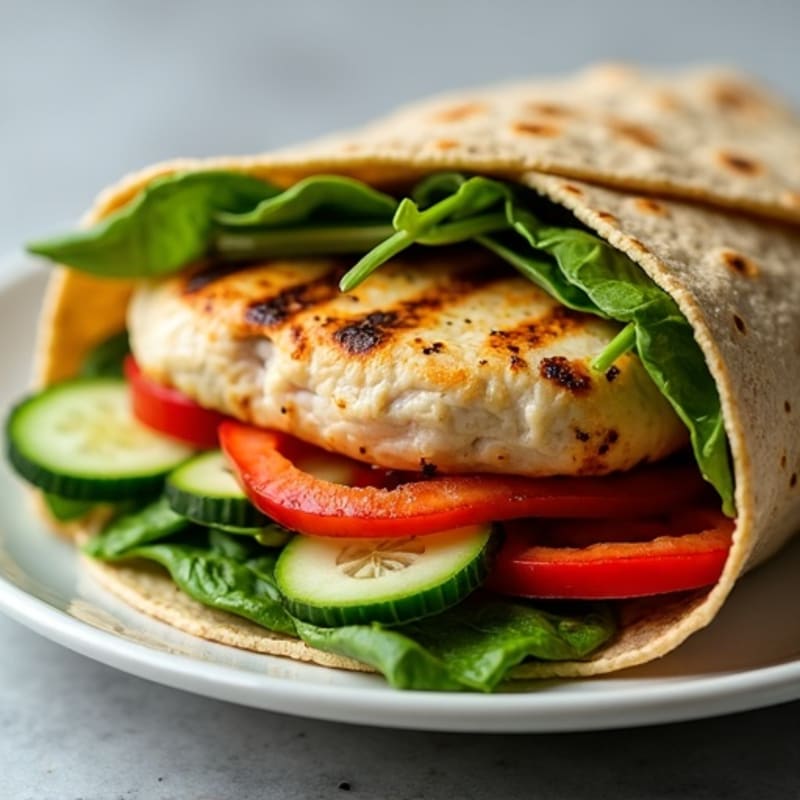 Herb-Marinated Grilled Chicken and Veggie Wrap