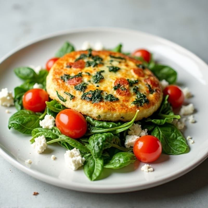 Fluffy Spinach Feta Egg White Frittata