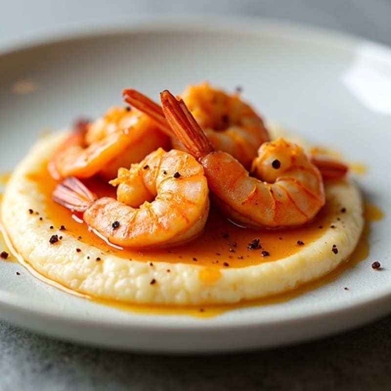 Spicy Pan-Seared Shrimp with Creamy Grits