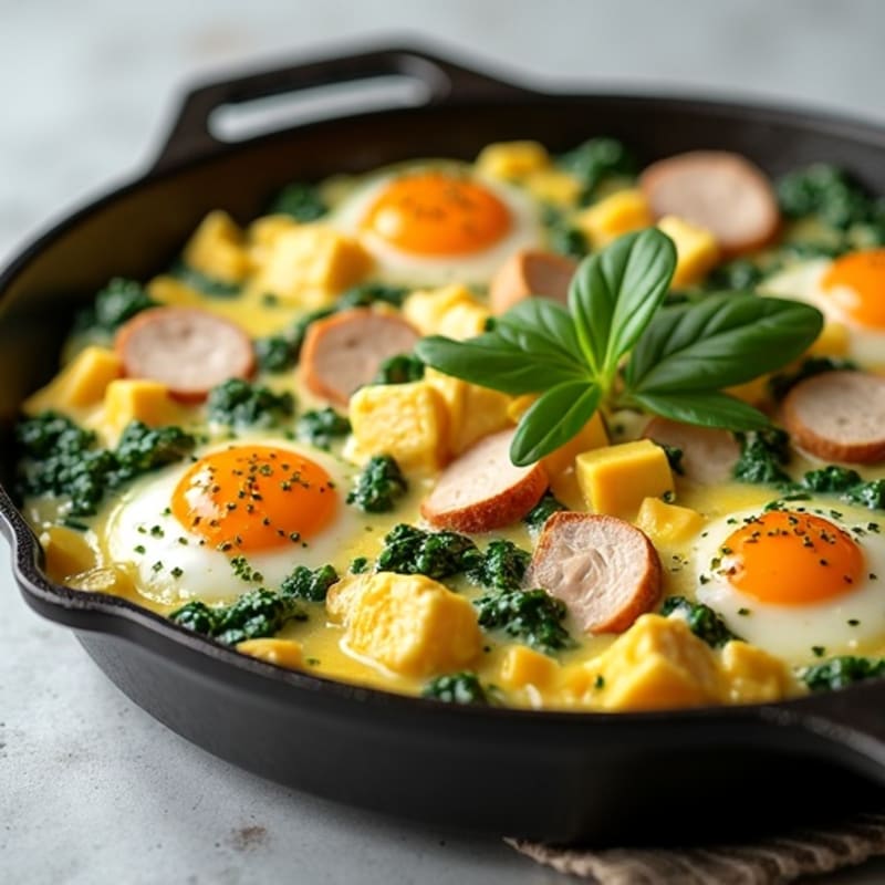 Creamy Spinach Skillet Scramble