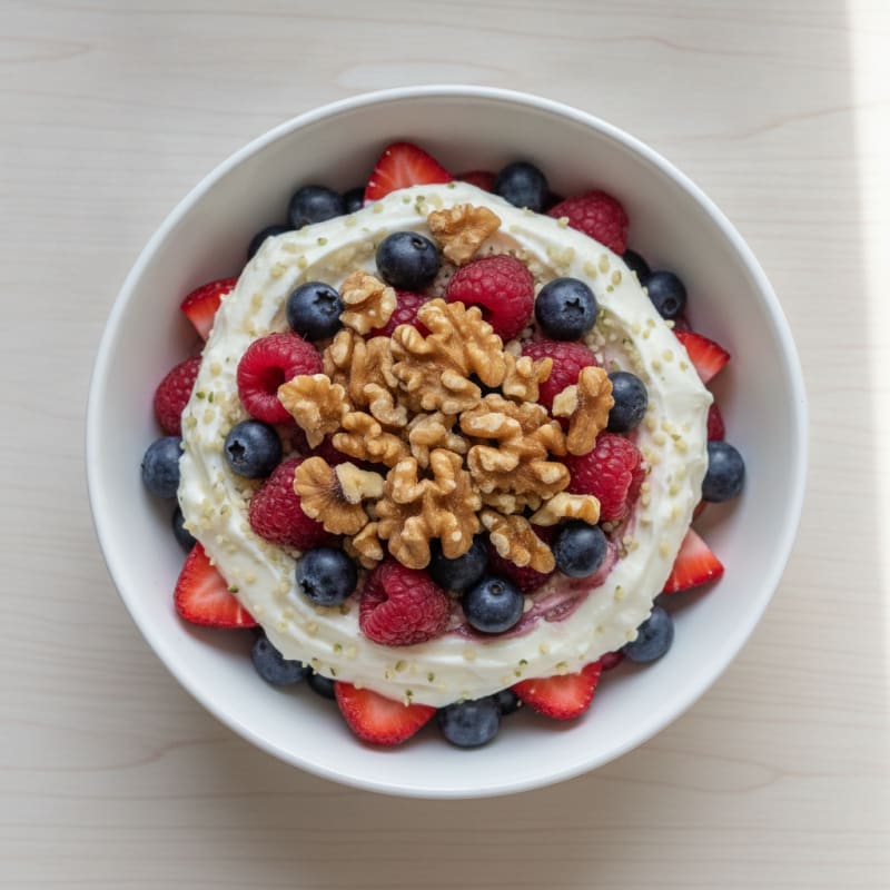 Greek Yogurt Protein Parfait with Mixed Berries