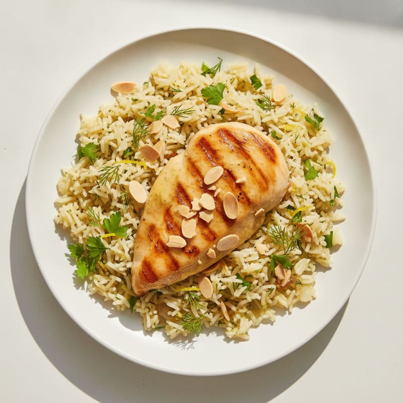 Lemon Herb Rice Pilaf with Toasted Almonds