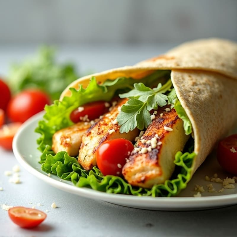 Grilled Chicken Caesar Wrap with Crisp Romaine