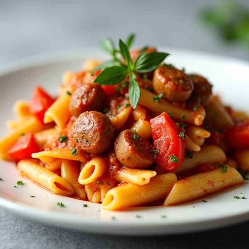 Lean Turkey Sausage Ragu with Protein Pasta
