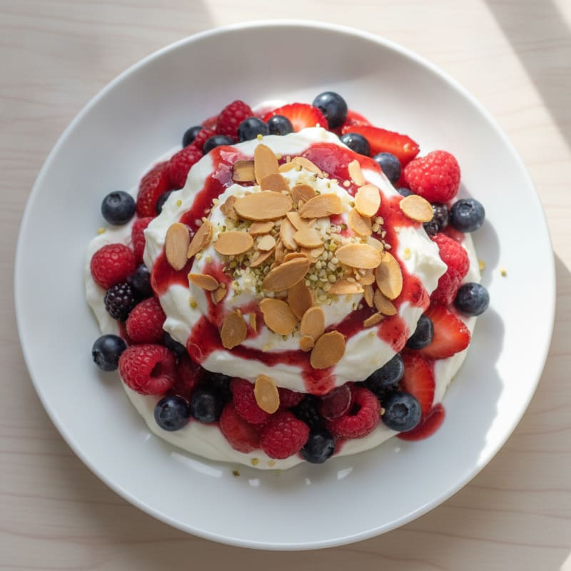 Greek Yogurt Protein Parfait with Mixed Berries
