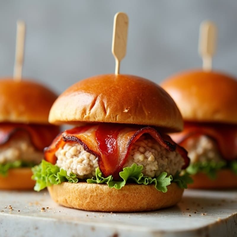 Crispy Bacon-Wrapped Spicy Lean Turkey Sliders
