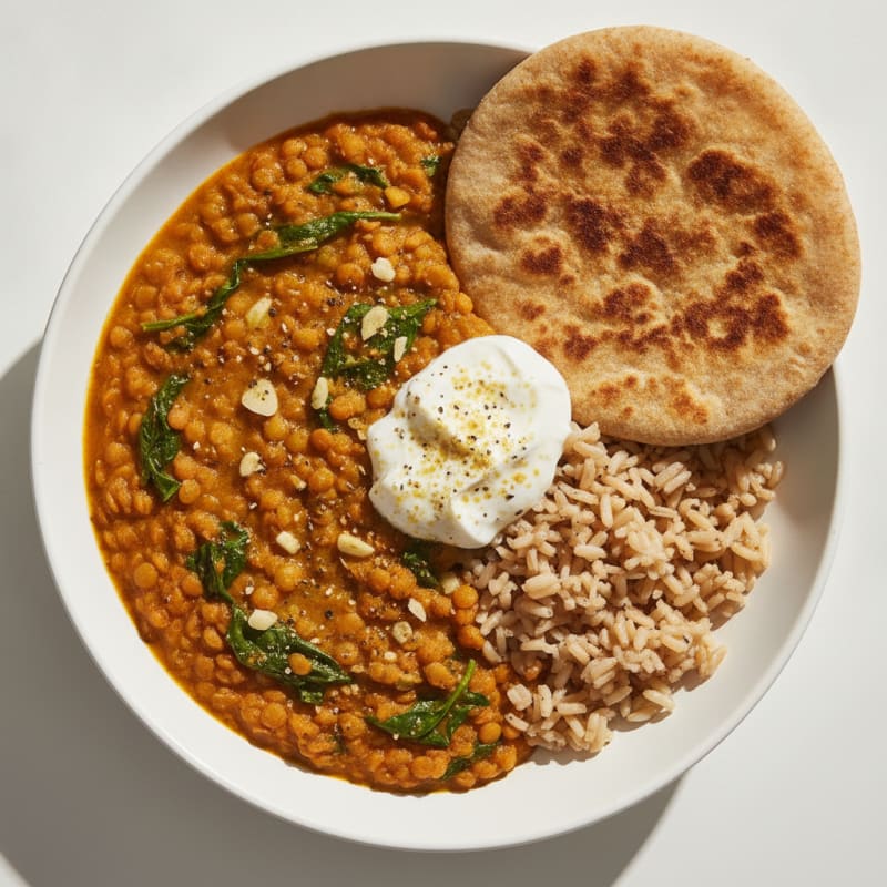 Hearty Lentil Dal with Warm Roti