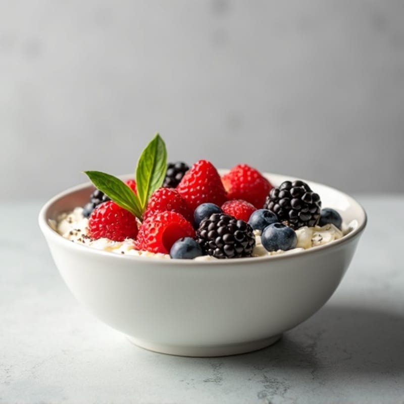 Cottage Cheese Berry Bowl with Chia Seeds