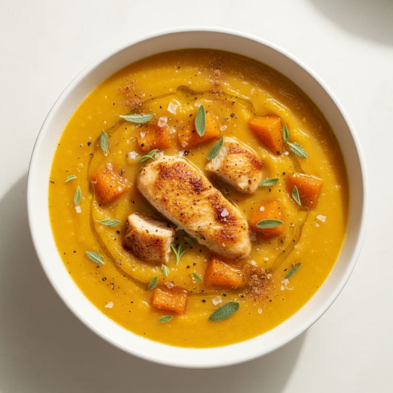 Roasted Butternut Squash and Apple Soup