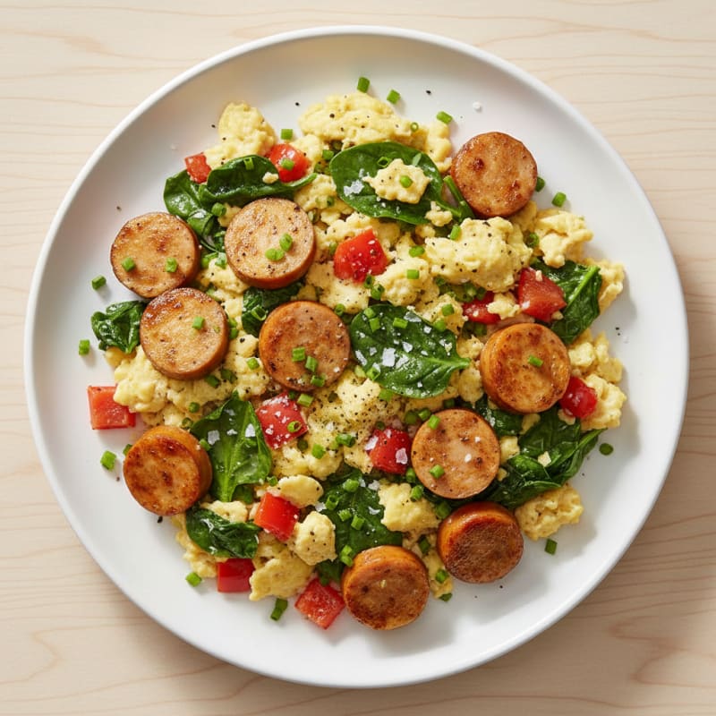 Chicken Sausage and Egg Scramble