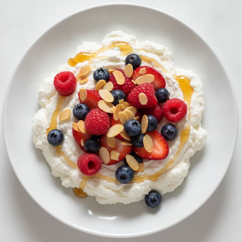 Greek Yogurt Protein Mousse with Mixed Berries