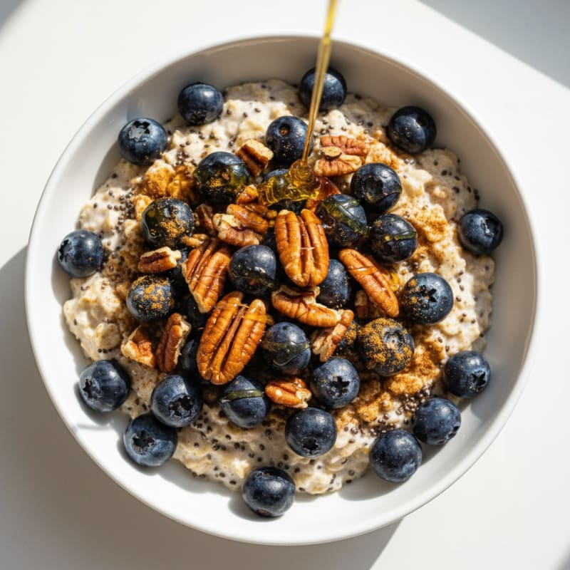 Blueberry Maple Pecan Overnight Oats