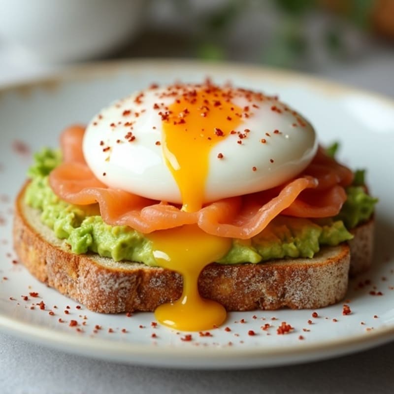 Creamy Avocado Toast with Poached Egg and Crispy Everything Bagel Seasoning