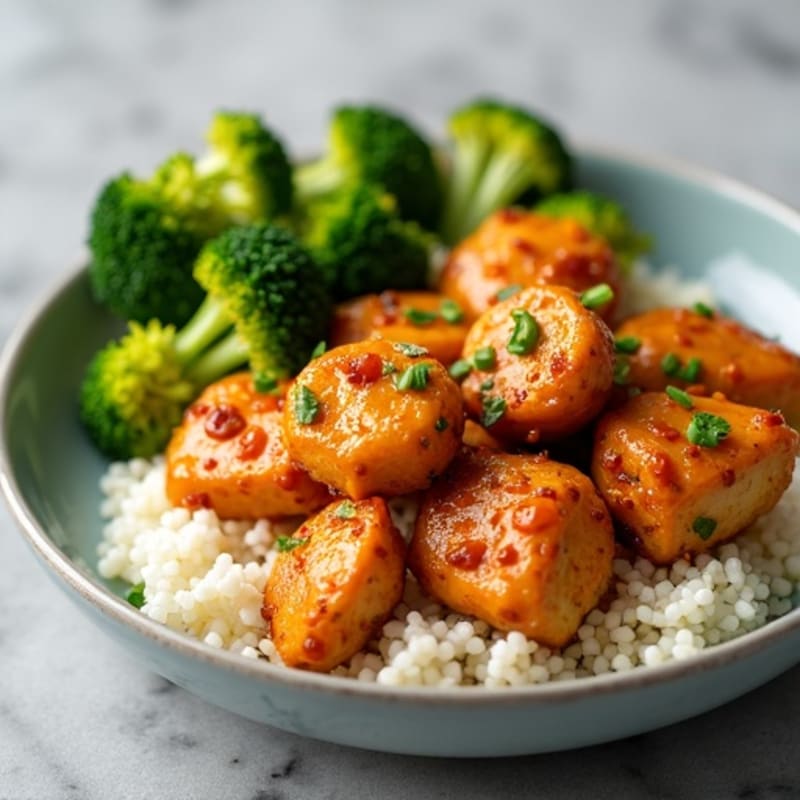 Crispy Orange Chicken with Roasted Broccoli