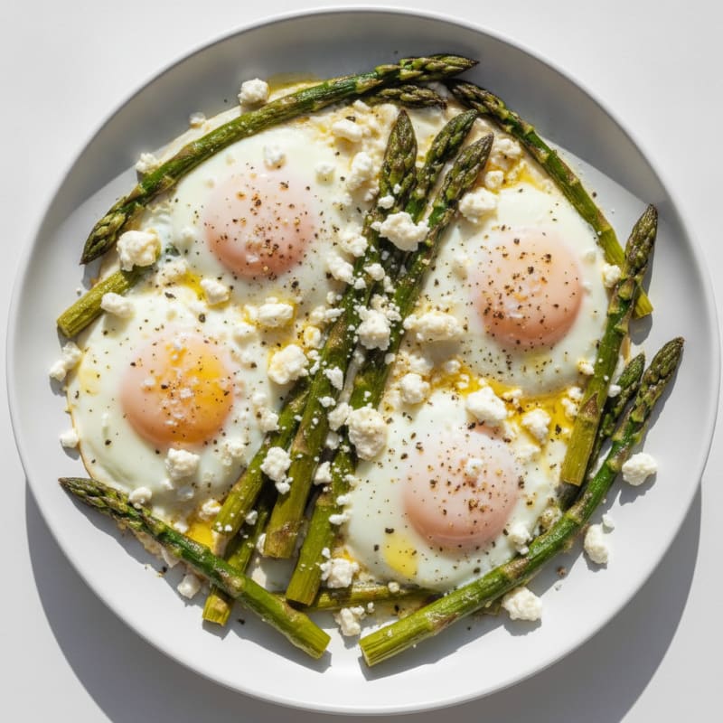 Baked Eggs with Roasted Asparagus