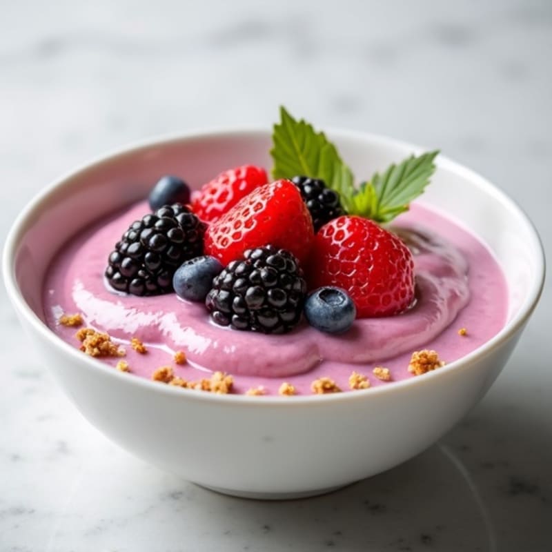 Silky Greek Yogurt Protein Pudding with Mixed Berries