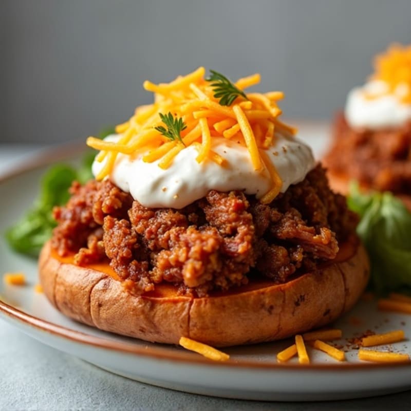 Slow-Cooked Pulled Pork with Crispy Loaded Sweet Potato Rounds