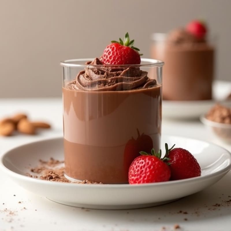 Silky Chocolate Protein Mousse with Almond Butter