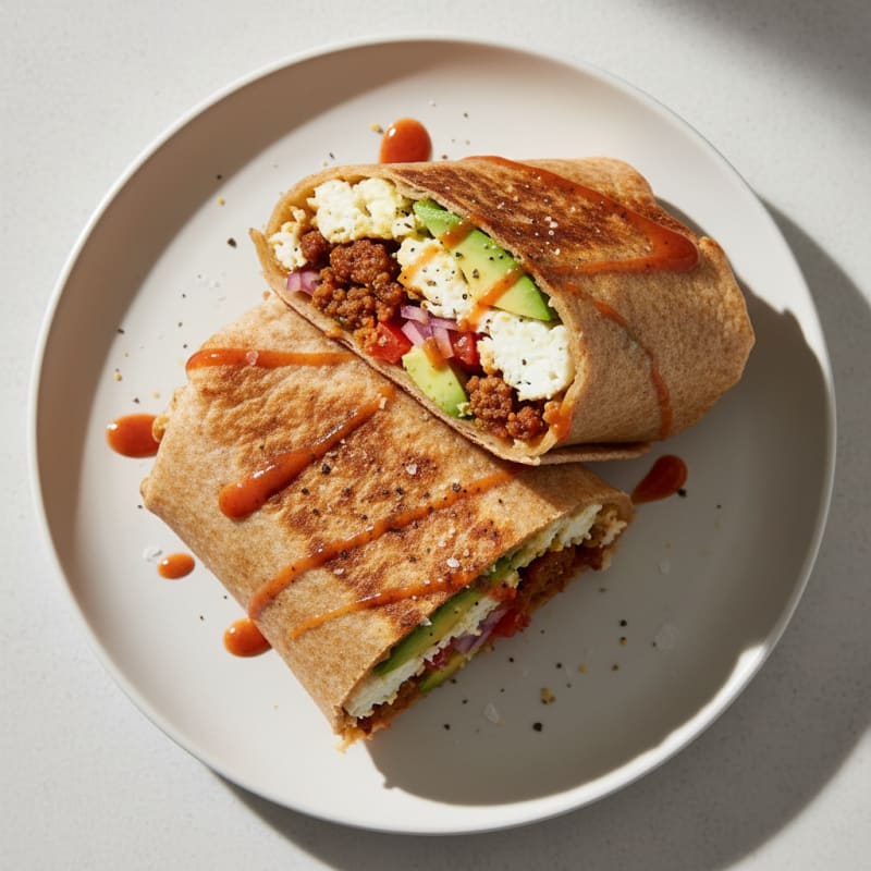 Crispy Chorizo and Egg Breakfast Burrito