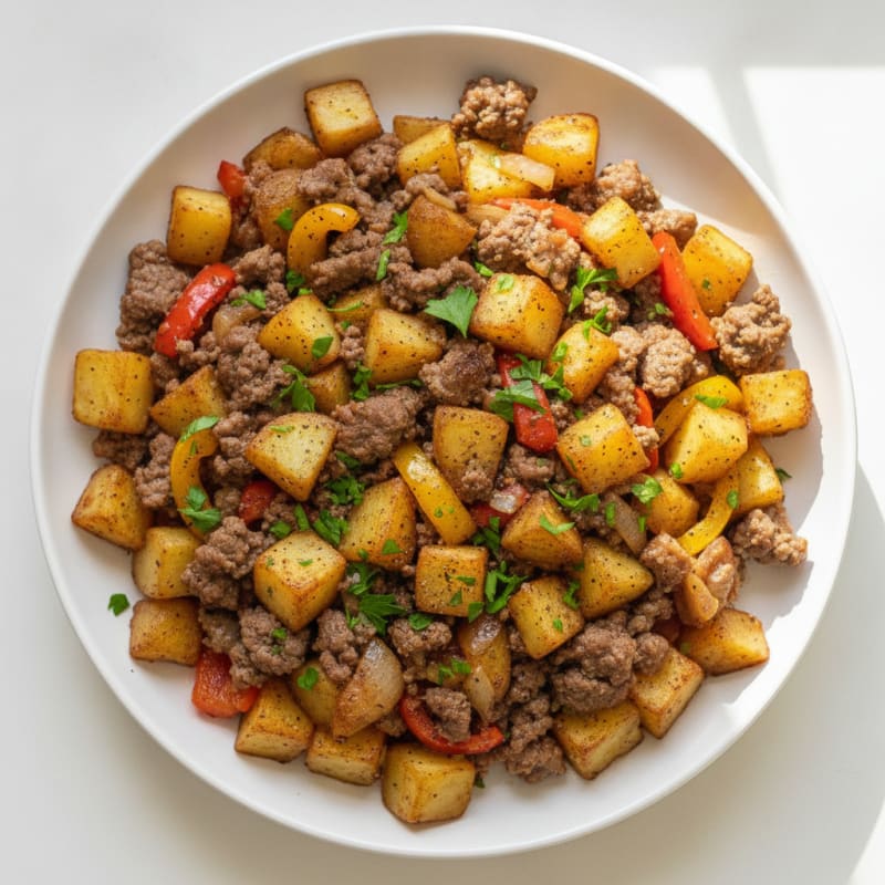 Savory Ground Beef and Potato Skillet