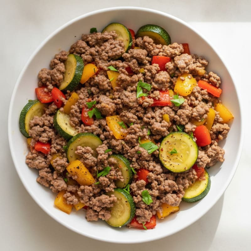 Savory Ground Beef and Vegetable Skillet